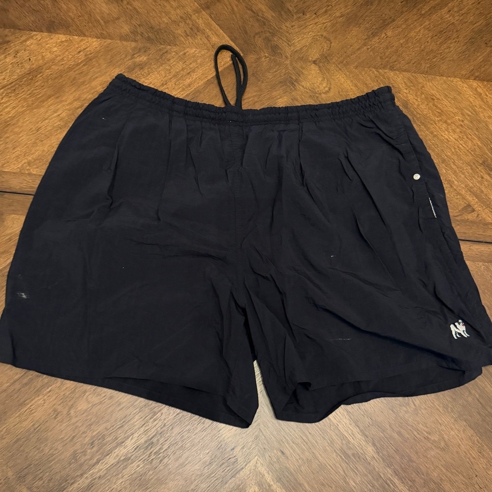 Big Dogs Mens Black Swim Trunks Board Shorts 2X Embroidered Logo Mesh Lining